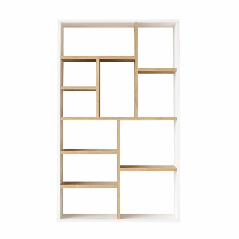 Bokhylle Skye Decor Bren (75 x 123,6 x 22 cm) Natural White - Naturlig og hvit - Oppbevaring - Hyller - Bokhylle