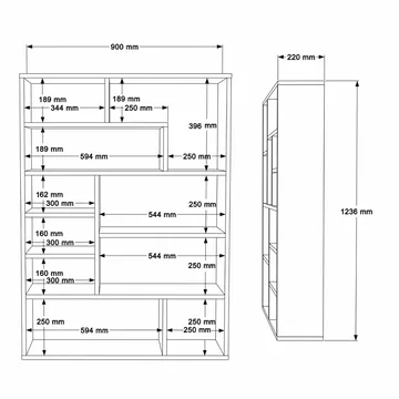 Bokhylle Skye Decor Cleo Shelf (90 x 123,6 x 22 cm) Hvit - Hvit - Oppbevaring - Hyller - Bokhylle