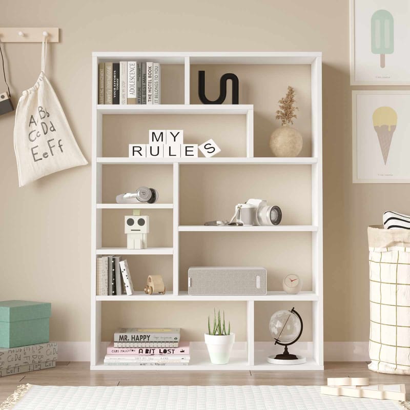 Bokhylle Skye Decor Cleo Shelf (90 x 123,6 x 22 cm) Hvit - Hvit - Oppbevaring - Hyller - Bokhylle