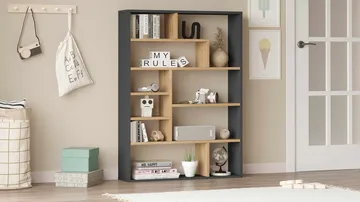 Bokhylle Skye Decor Cleo Shelf (90 x 123,6 x 22 cm) naturlig antrasitt - Natur og antrasitt - Oppbevaring - Hyller - Bokhylle