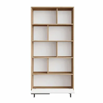 Bokhylle Skye Decor Dara (83,9 x 163,6 x 29,5 cm) naturlig hvit - Naturlig og hvit - Oppbevaring - Hyller - Bokhylle