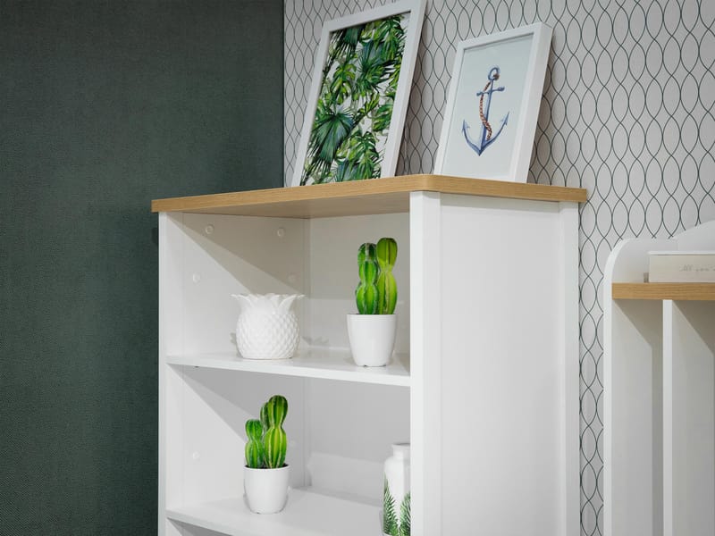 bokhylle Story Beige, eik - Beige, eik - Oppbevaring - Hyller - Bokhylle