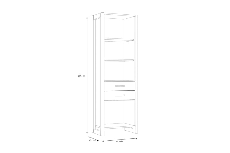 Strumica Bokhylle 43x68 cm - Brun/Grå - Oppbevaring - Hyller - Bokhylle