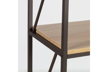 Study Bokhylle 60 cm i Tre med Metallramme - Lysebrun - Oppbevaring - Hyller - Bokhylle