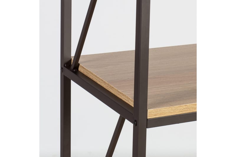 Study Bokhylle 60 cm i Tre med Metallramme - Lysebrun - Oppbevaring - Hyller - Bokhylle