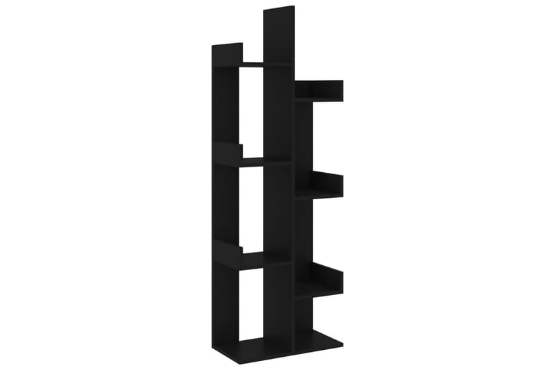 Bokhylle svart 48x25,5x140 cm sponplate - Svart - Oppbevaring - Hyller - Bokhylle
