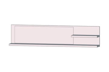 Talebi Vegghylle med Speil 25x213 cm - Brun / Hvit - Oppbevaring - Hyller - Bokhylle