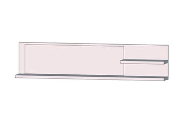 Talebi Vegghylle med Speil 25x213 cm - Brun / Hvit - Oppbevaring - Hyller - Vegghylle