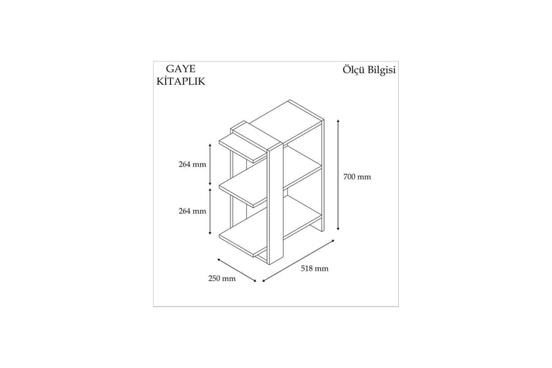 Terasa Bokhylle 52 cm - Valnøtt|Grå - Oppbevaring - Hyller - Bokhylle