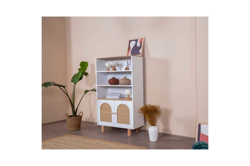 Bokhylle Terra Hvit / Eik - Hvit - Oppbevaring - Hyller - Bokhylle