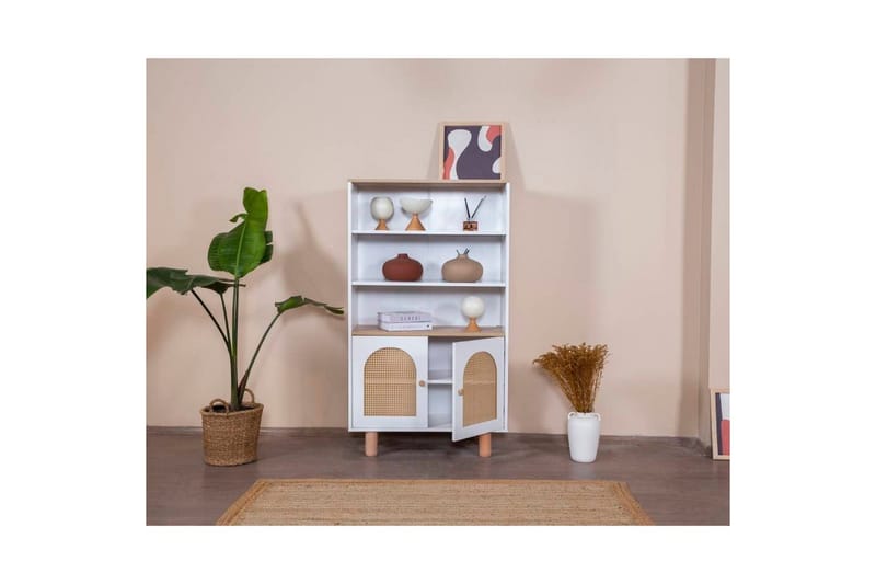 Bokhylle Terra Hvit / Eik - Hvit - Oppbevaring - Hyller - Bokhylle