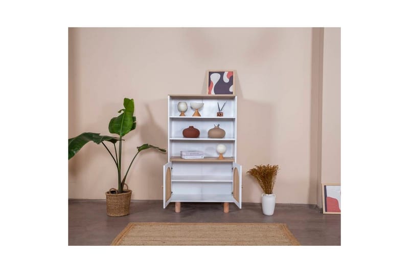 Bokhylle Terra Hvit / Eik - Hvit - Oppbevaring - Hyller - Bokhylle