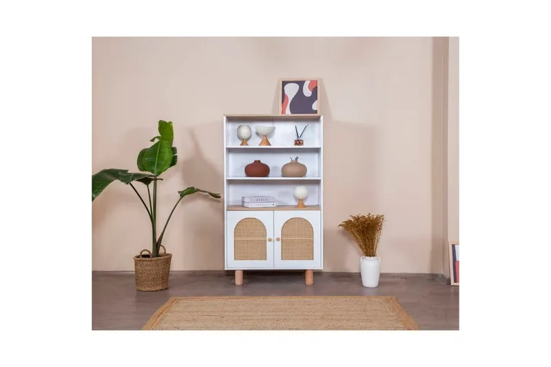 Bokhylle Terra Hvit / Eik - Hvit - Oppbevaring - Hyller - Bokhylle