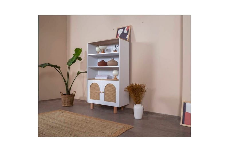 Bokhylle Terra Hvit / Eik - Hvit - Oppbevaring - Hyller - Bokhylle