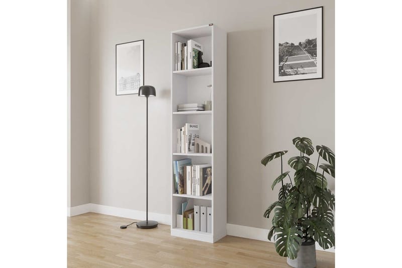 Bokhylle Ticoman Hvit - Hvit - Oppbevaring - Hyller - Bokhylle