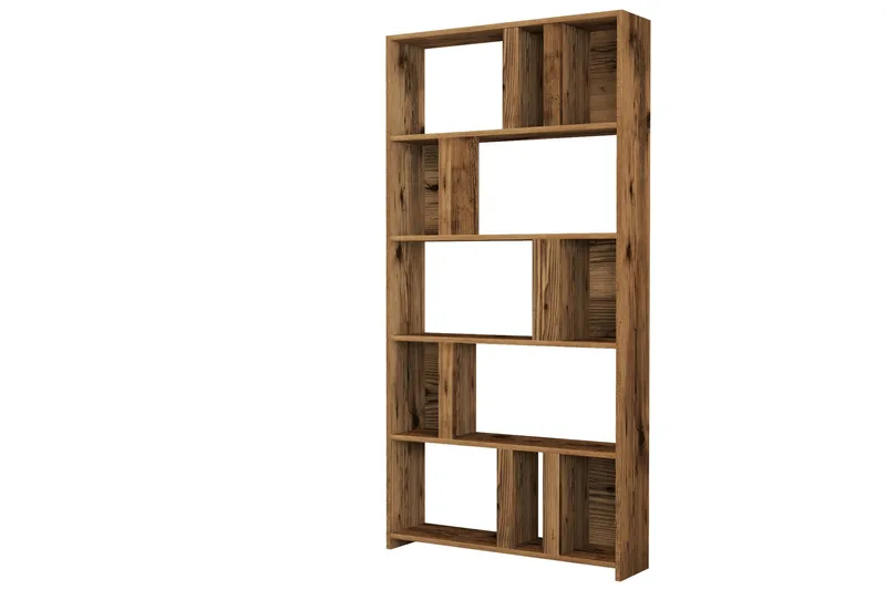 Timiza Bokhylle 90x20 cm 5 Hyller - Mørkebrun - Oppbevaring - Hyller - Bokhylle