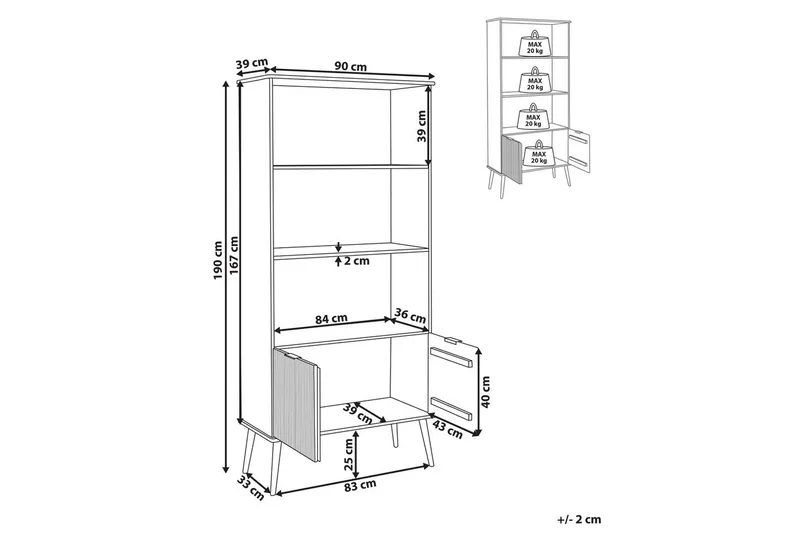 Bokhylle Timmins - Oppbevaring - Hyller - Bokhylle