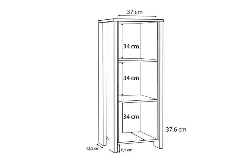Torelles Bokhylle 47x115 cm - Mørkebrun - Oppbevaring - Hyller - Bokhylle