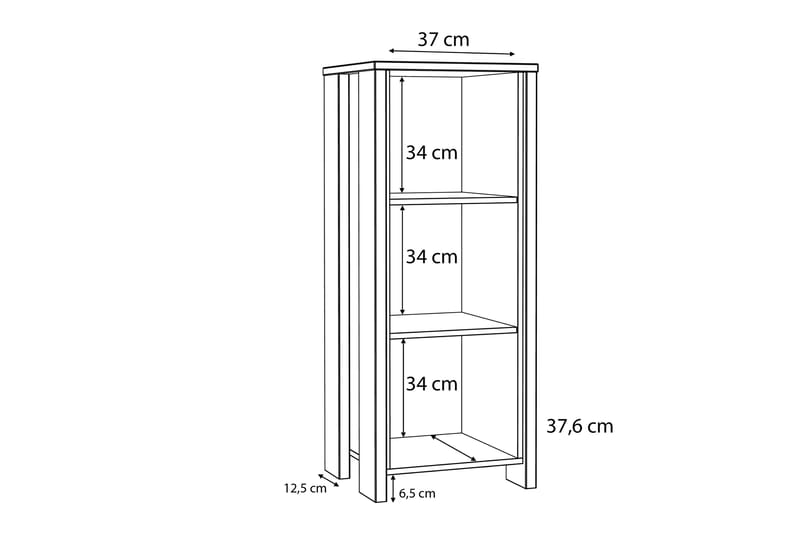 Torelles Bokhylle 47x115 cm - Mørkebrun - Oppbevaring - Hyller - Bokhylle