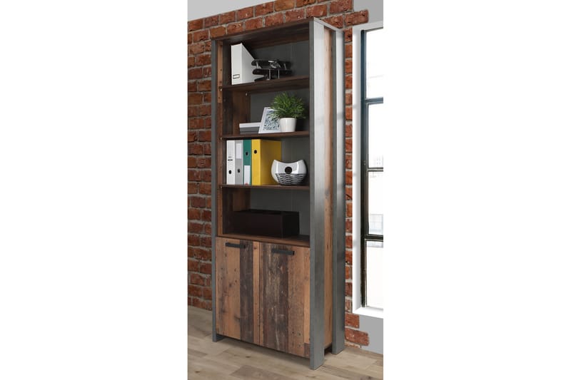Torelles Bokhylle 87x220 cm - Brun/Grå - Oppbevaring - Hyller - Bokhylle