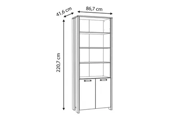 Torelles Bokhylle 87x220 cm - Brun/Grå - Oppbevaring - Hyller - Bokhylle