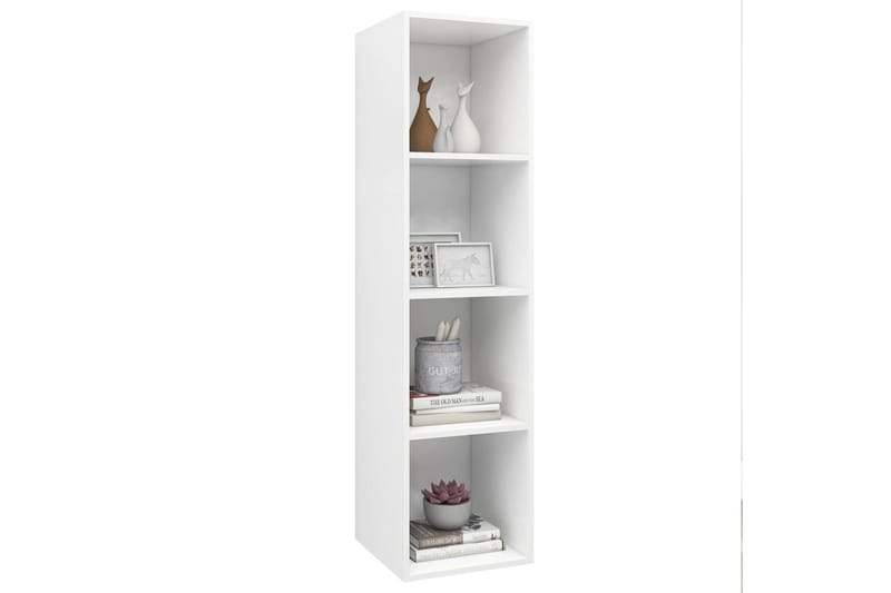 Vegghengt TV-benk hvit 37x37x142,5 cm sponplate - Hvit - Oppbevaring - Hyller - Bokhylle