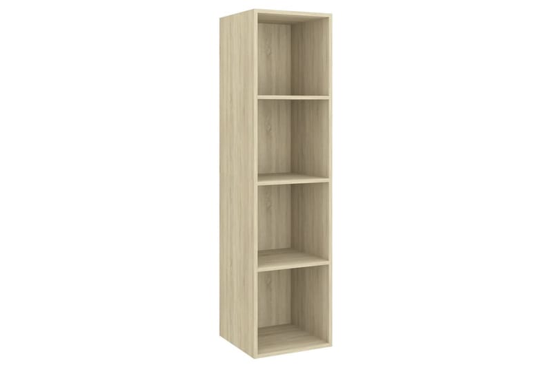 Vegghengt TV-benk sonoma eik 37x37x142,5 cm sponplate - Brun - Oppbevaring - Hyller - Bokhylle