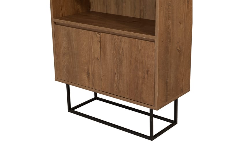 Vernavola Bokhylle 80x36 cm 3 Hyller - Mørkebrun/Svart - Oppbevaring - Hyller - Bokhylle