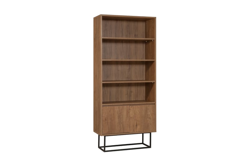 Vernavola Bokhylle 80x36 cm 3 Hyller - Mørkebrun/Svart - Oppbevaring - Hyller - Bokhylle