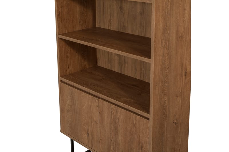 Vernavola Bokhylle 80x36 cm 3 Hyller - Mørkebrun/Svart - Oppbevaring - Hyller - Bokhylle