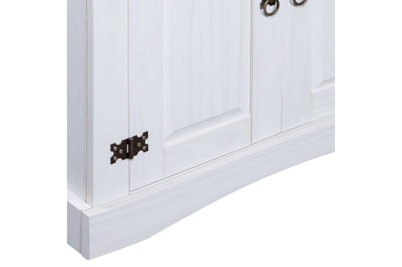 Vitrine meksikansk corona-stil furu hvit 80x40x170 cm - Oppbevaring - Hyller - Bokhylle