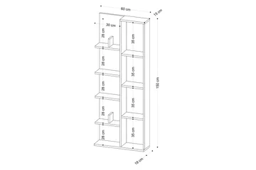 Viva Bokhylle 60x18 cm Hvit - Hanah Home - Oppbevaring - Hyller - Bokhylle