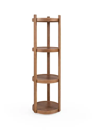 Bokhylle Wallxpert Polo Yuvarlak (40 x 150 x 40 cm) Valnøtt - Valnøtt - Oppbevaring - Hyller - Hylleplan & hyllekonsoll