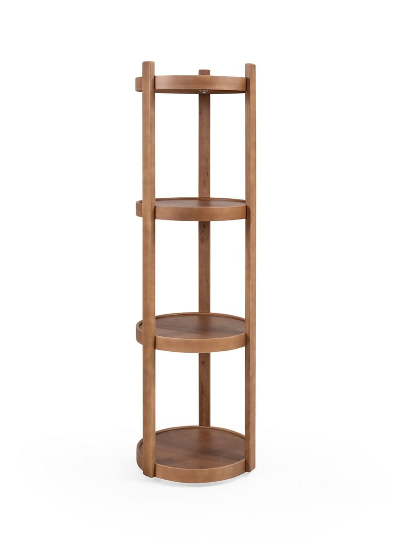 Bokhylle Wallxpert Polo Yuvarlak (40 x 150 x 40 cm) Valnøtt - Valnøtt - Oppbevaring - Hyller - Hylleplan & hyllekonsoll