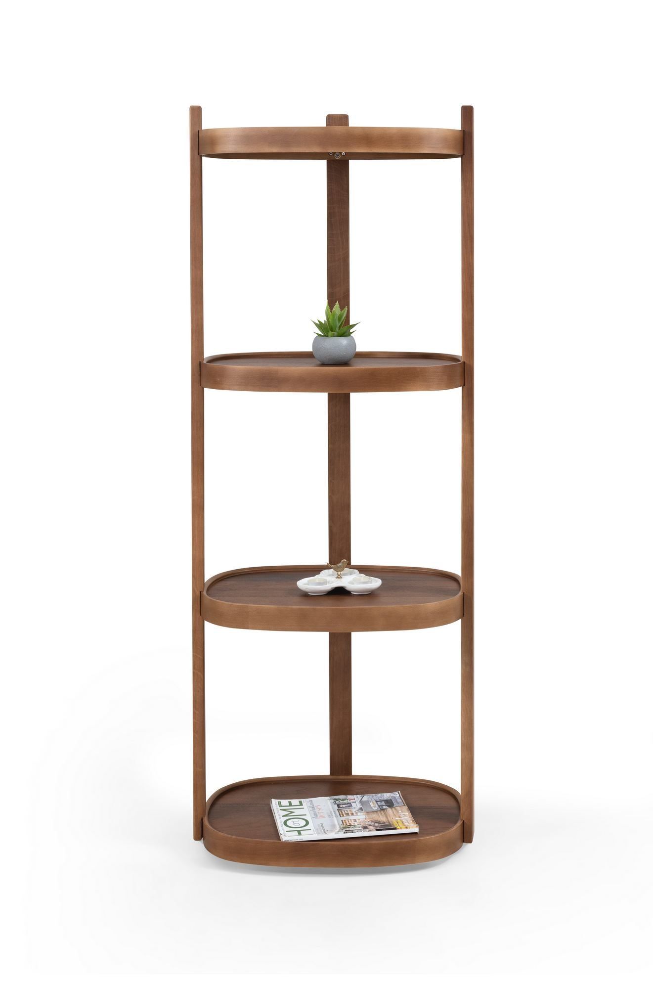 Bokhylle Wallxpert Polo Dikdortgen (55 x 150 x 38 cm) Valnøtt - Valnøtt