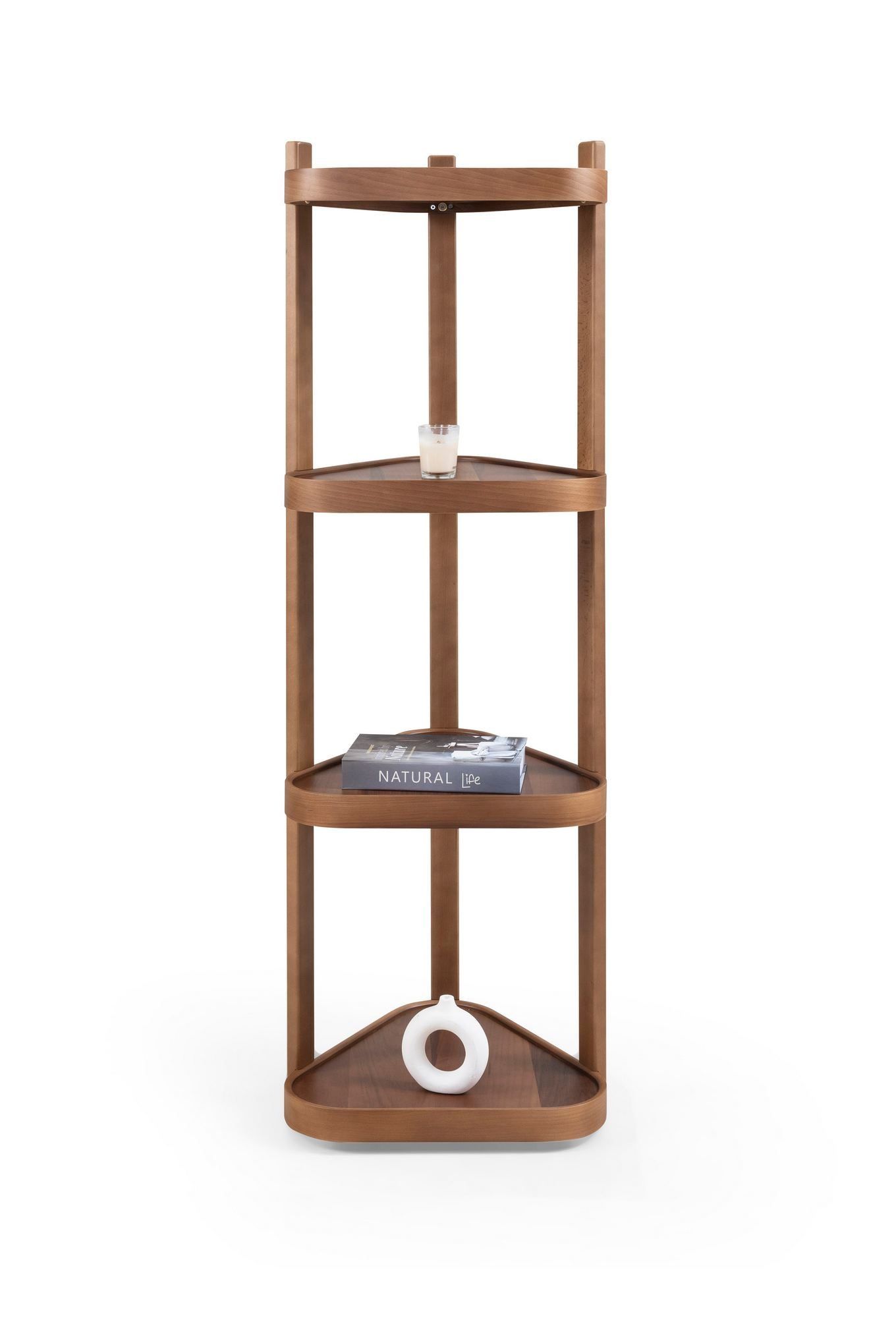 Bokhylle Wallxpert Polo Ucgen (46 x 150 x 46 cm) Valnøtt - Valnøtt