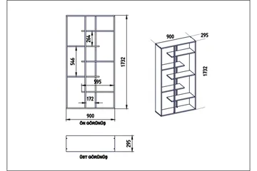Zallar Bokhylle 90 cm - Valnøtt|Svart - Oppbevaring - Hyller - Bokhylle