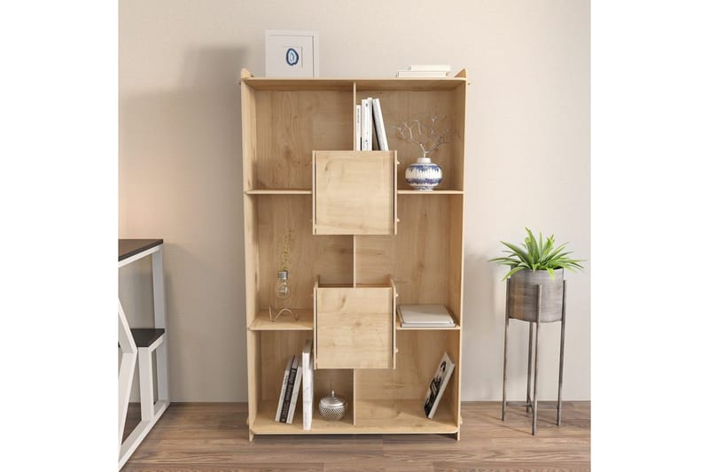 Bokhylle Pana Eik - Mellomfarget tre - Oppbevaring - Hyller - Bokhylle