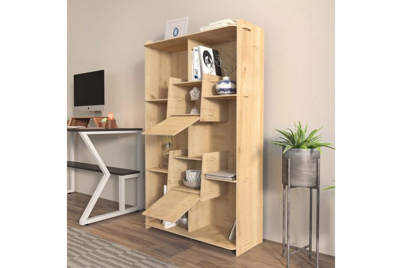 Bokhylle Pana Eik - Mellomfarget tre - Oppbevaring - Hyller - Bokhylle