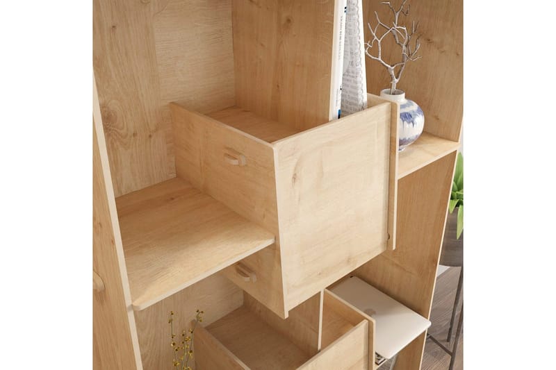 Bokhylle Pana Eik - Mellomfarget tre - Oppbevaring - Hyller - Bokhylle