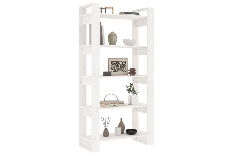 Bokhylle/romdeler 80x35x160 cm heltre - Hvit - Oppbevaring - Hyller - Bokhylle