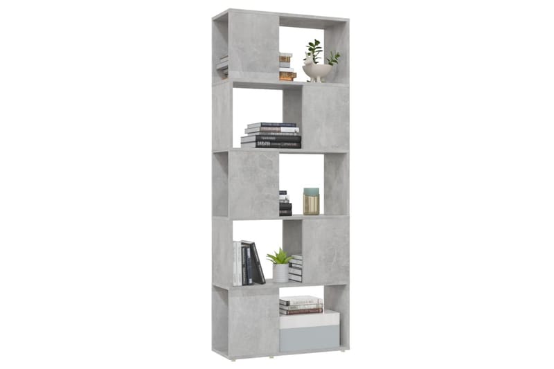 Bokhylle/romdeler betonggrå 60x24x155 cm - Grå - Oppbevaring - Hyller - Bokhylle