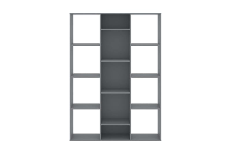 Bokhylle/Romdeler grå 100x24x140 cm sponplate - Oppbevaring - Hyller - Bokhylle