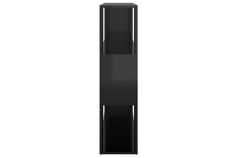 Bokhylle/romdeler høyglans svart 100x24x94 cm sponplate - Svart - Oppbevaring - Hyller - Bokhylle