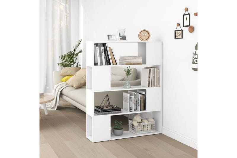 Bokhylle/romdeler hvit 100x24x124 cm - Hvit - Oppbevaring - Hyller - Bokhylle