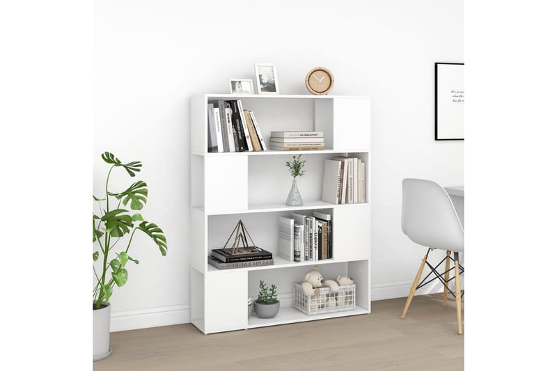 Bokhylle/romdeler hvit 100x24x124 cm - Hvit - Oppbevaring - Hyller - Bokhylle