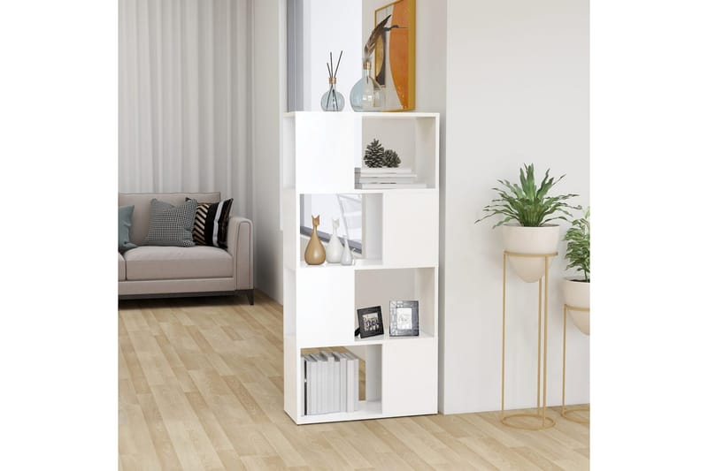 Bokhylle/romdeler hvit 60x24x124,5 cm sponplate - Hvit - Oppbevaring - Hyller - Bokhylle