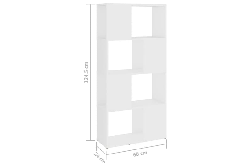 Bokhylle/romdeler hvit 60x24x124,5 cm sponplate - Hvit - Oppbevaring - Hyller - Bokhylle
