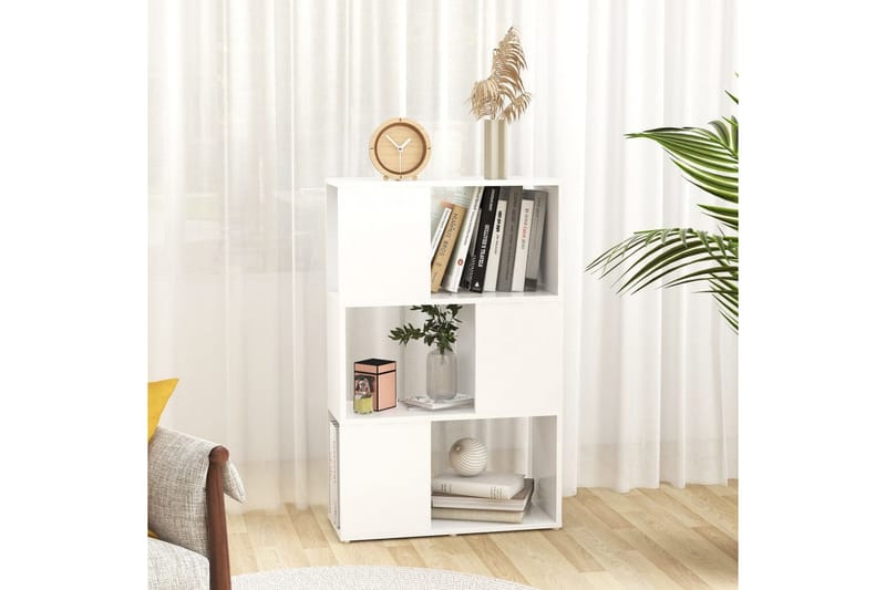 Bokhylle/romdeler hvit 60x24x94 cm sponplate - Hvit - Oppbevaring - Hyller - Bokhylle