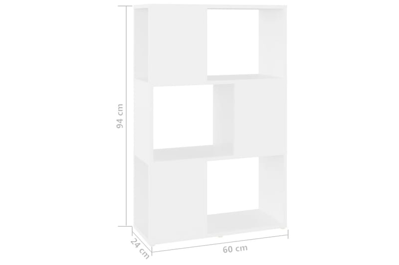 Bokhylle/romdeler hvit 60x24x94 cm sponplate - Hvit - Oppbevaring - Hyller - Bokhylle